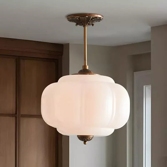 Artemis Vintage Antique Brass Glass Ceiling Light