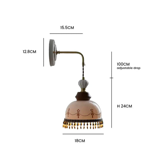 Moritz Vintage Ceramic Tassel Wall Sconce
